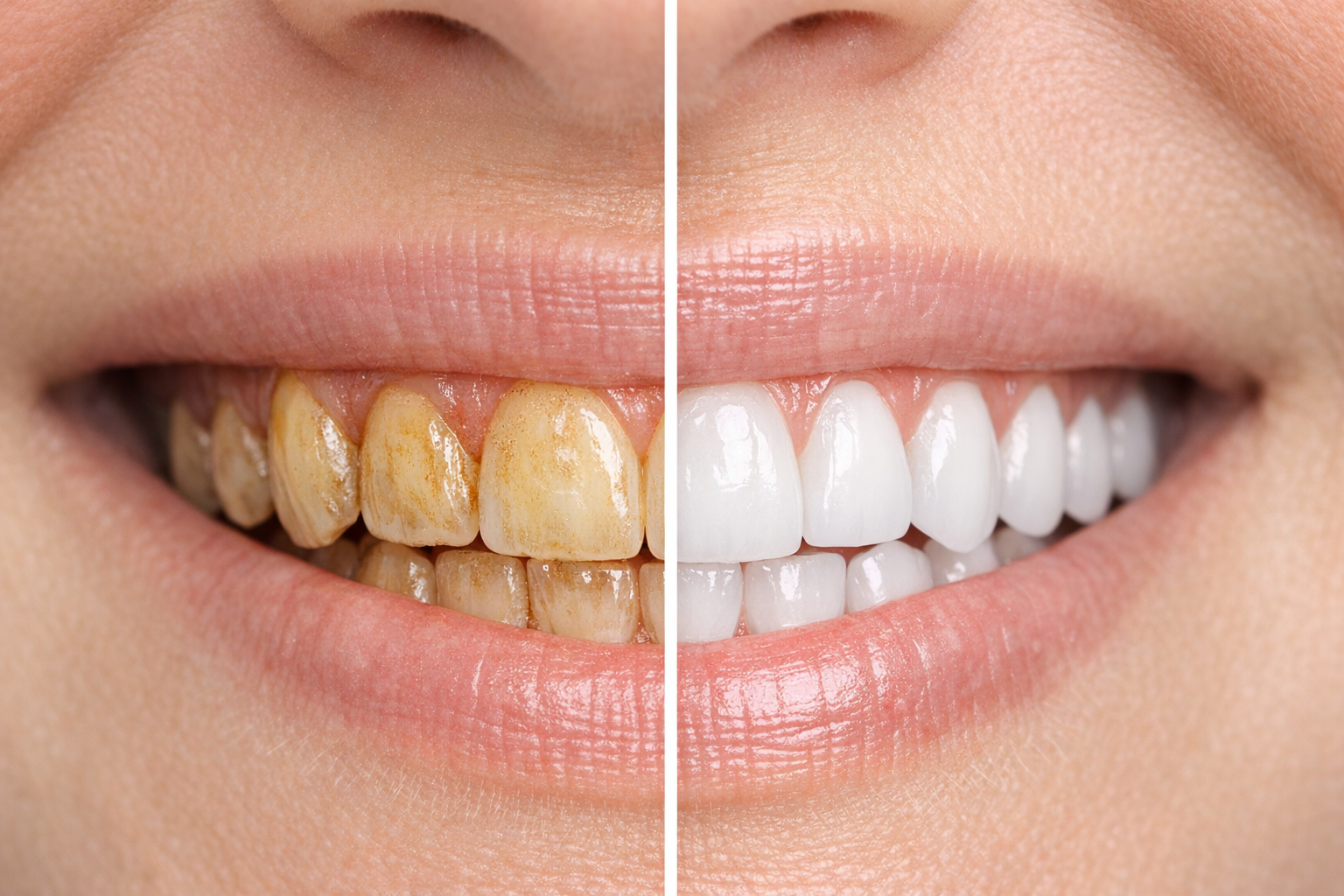 Sbiancamento dentale prima e dopo - Caso 2: macchie da fumo