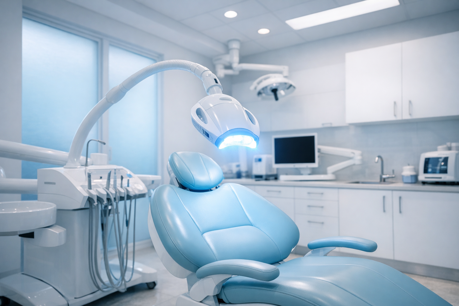 Trattamento sbiancamento dentale LED professionale in studio